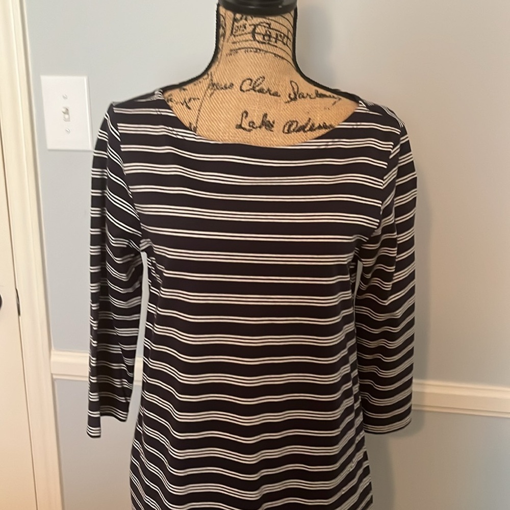 Garnet Hill striped blue and white dress
